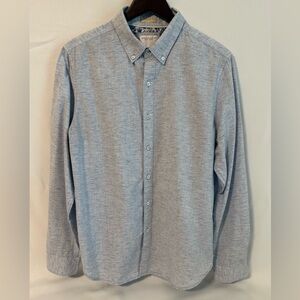 Denim Flower Ricky Singh Men's Long Sleeve Button Up Shirt Size Medium Lt Blue